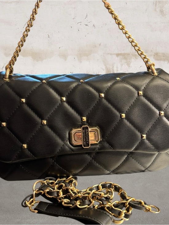 Badgley Mischka Handbags - Badgley Mischka Women's Medium Studded Quilted Shoulder Bag Black NWT